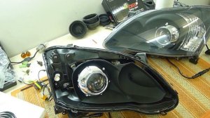 установка Би-светодиодных модулей на Toyota corolla e120