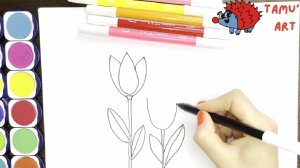 How to draw Lovely Colorful Flowers / Hoe u mooie kleurrijke bloemen tekenen