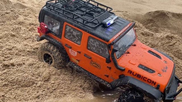 1/8 Scale Jeep RGT 4wd MOBIL REMOTE CONTROL - Adventure Exploring Sand Mud in Beach  OffRoad RC Car