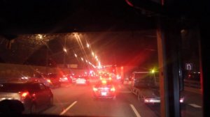 Типичные воскресные вечерние пробки на Новорижском шоссе в сторону Москвы