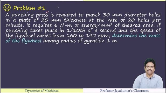 Lecture 19: Flywheel in Punching Press: Concepts and Numerical Problems | Type IV Problems | DOM