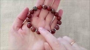Браслет с красной яшмой.  Украшения талисманы