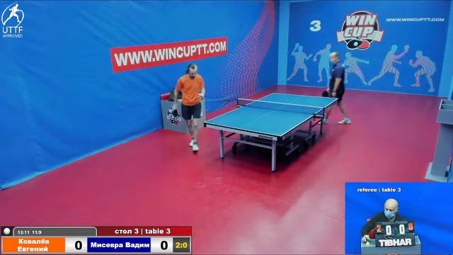 Ковалёв Евгений 3-1 Мисевра Вадим Турнир Восток 5  WINCUP  31.10.21 ПрямаяТрансляция Зал3