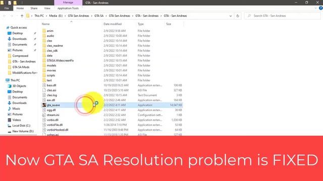 GTA San Andreas Fix Error "Cannot Find 800x600x32 video mode"