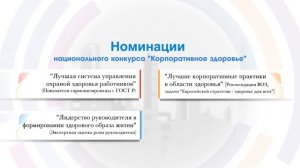 Национальный конкурс
«Лучшие системы управления
охраной здоровья на производстве