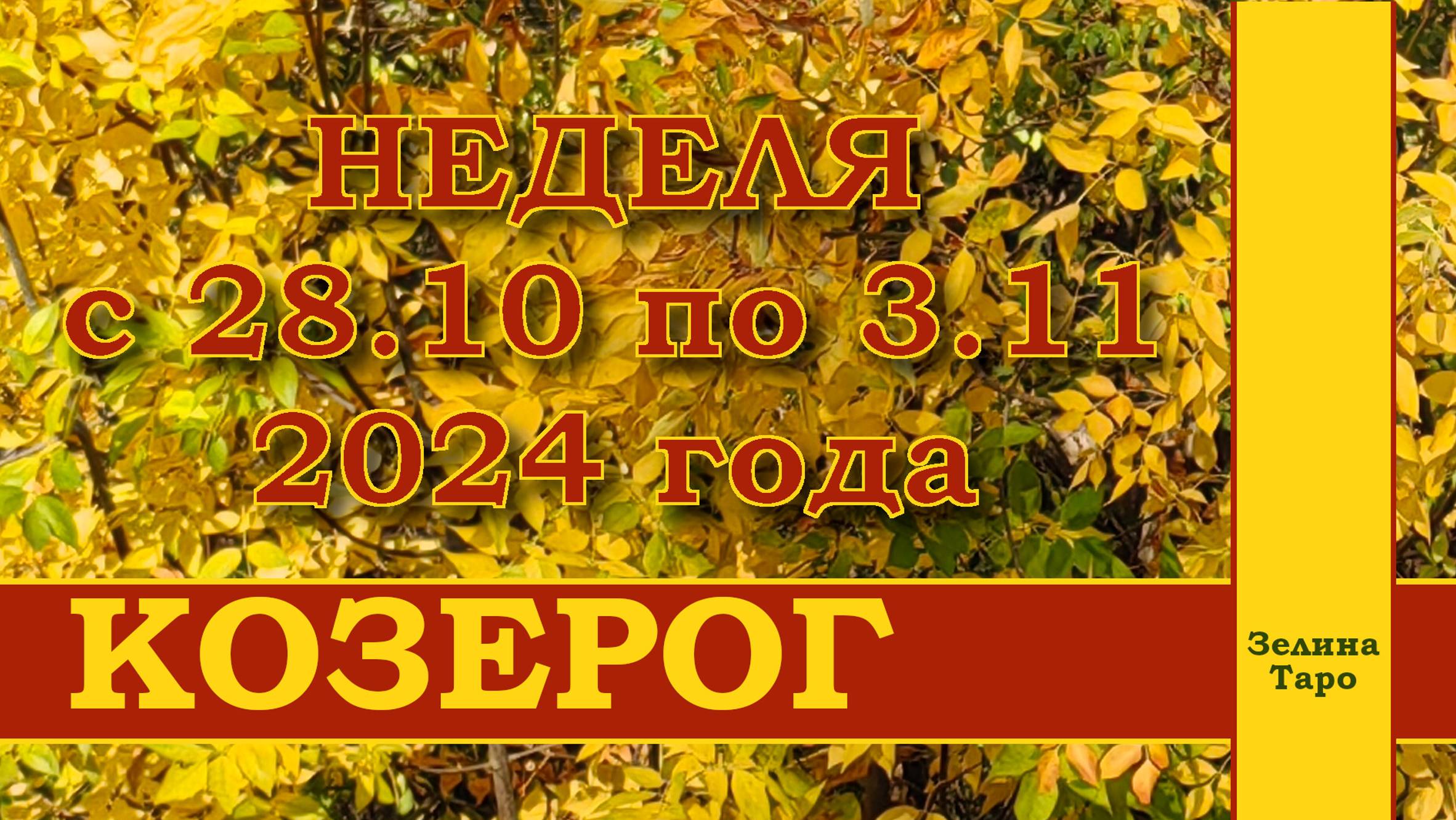 КОЗЕРОГ | ТАРО прогноз на неделю с 28 октября по 3 ноября 2024 года