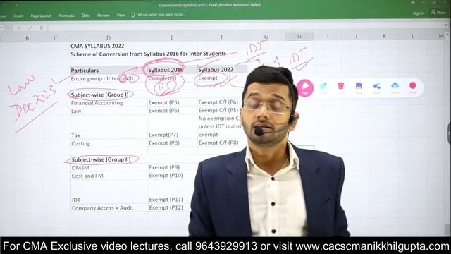 Rules of Conversion CMA 2022 Syllabus from 2016 | Conversion Scheme of CMA Old to New Syllabus
