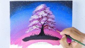 цветущее спокойствие!! 🌸🌳 расслабляющая картина акрилом (Смотрите и делайте 59)