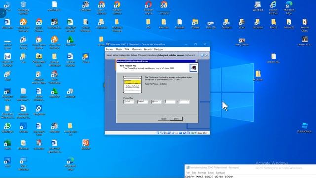 cara intall windows 2000 di virtualBox