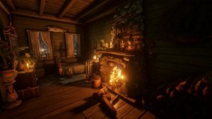 Погрузитесь в мир спокойствия и умиротворения под звуки камина и снежной бури.