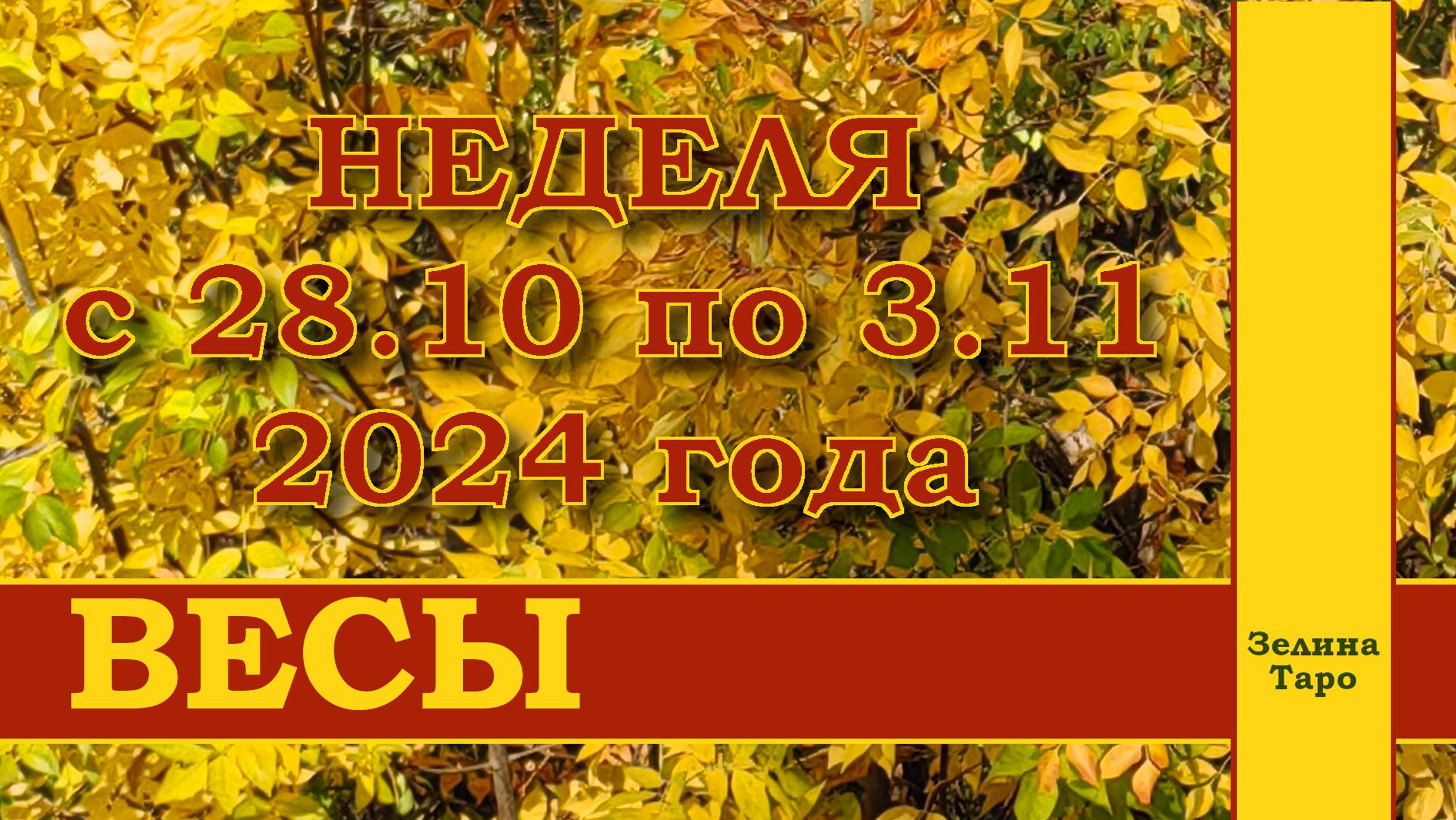 ВЕСЫ | ТАРО прогноз на неделю с 28 октября по 3 ноября 2024 года