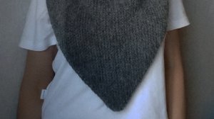 косынка из пуха норки платочной вязкой 🧶 описание