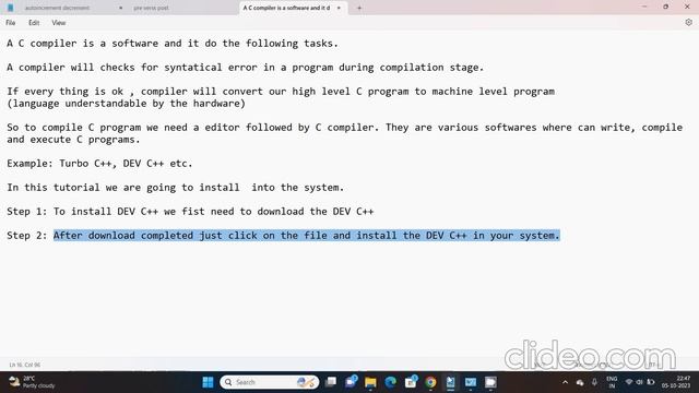 #DEV-C++ installation in windows operating system #Installation of DEV CPP