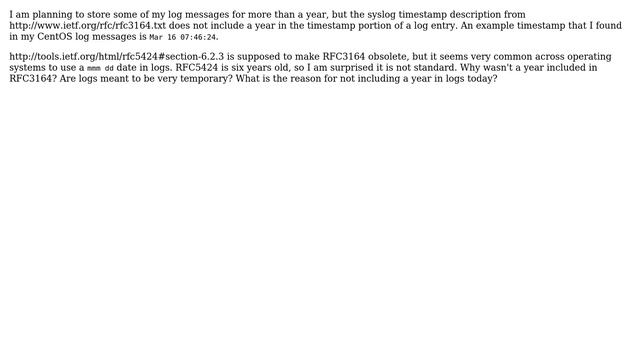 Unix & Linux: Why does the syslog timestamp not include a year? (2 Solutions!!) смотреть онлайн