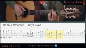 Tommy Emmanuel - Ruby's Eyes (Guitar Tabs)
