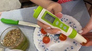 Замерили ОВП помидоров после вымачивания их в высокощелочной КАНГЕН воде на режиме «Как с куста»