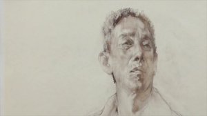 Графический портрет с натуры на мастер классе в Китае. Российский Художник Николай Блохин.