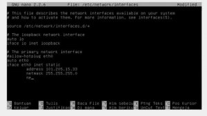 KONFIGURASI IP ADDRESS PADA LINUX DEBIAN 8