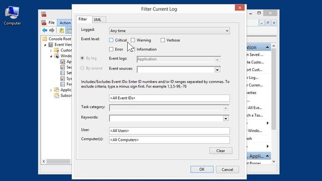 Windows 8.0 Professional - Filter Rows in an MMC Console