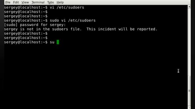 user is not in the sudoers file. this incident will be reported | 100% Solved