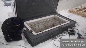 Монтаж кровельного люка с лебедкой