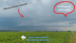 Локальные грозы в Подмосковье 15-16 июля 2024 года | Шкваловый ворот #гроза