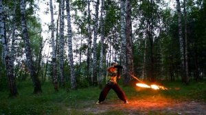 Fire boomerang staff  Fire chain staff