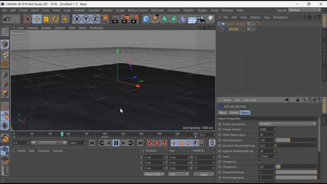 How to Make and Animate Sea Water with Hot4d Plugin -  Cinema 4D