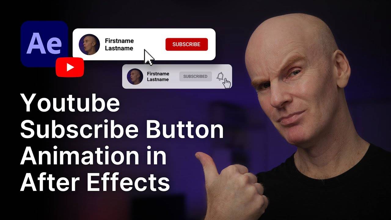 Анимация кнопки подписки на Youtube в After Effects