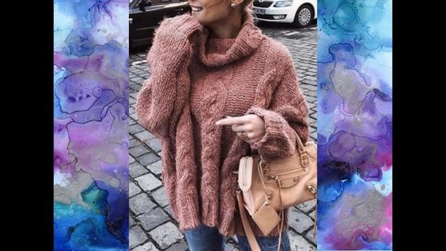 Свитера оверсайз с косами спицами со схемами