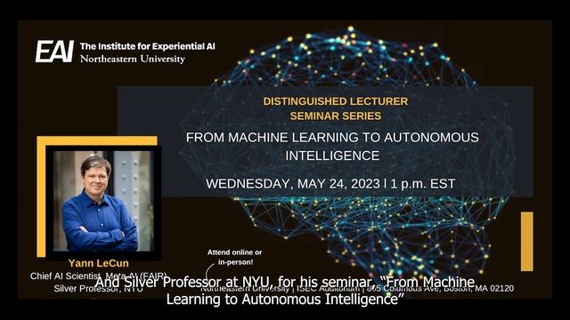 [Talk Preview] From Machine Learning to Autonomous Intelligence with Yann LeCun смотреть онлайн