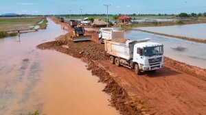 Строительство, обзор, восстановления  старой затопленой дороги