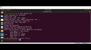 Creating a user on Linux System