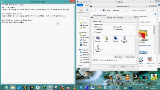 How to hide recycle bin from your desktop смотреть онлайн