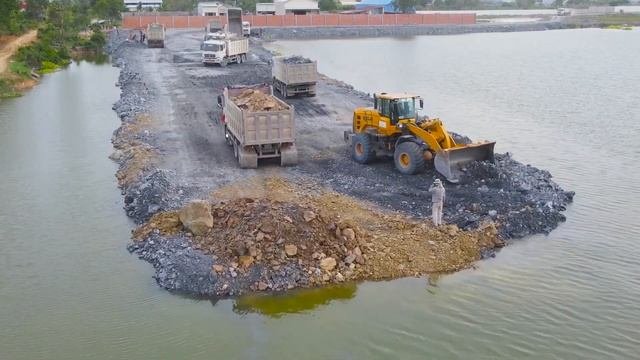 Строительство, отсыпка возле берега, обзор одого из прошлых объектов
