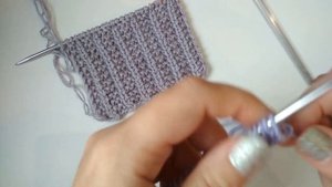 Двухсторонний узор спицами для шарфа. Легкий узор из одного ряда