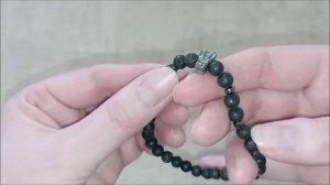 Мужской браслет из лавы с головой дракона.  Украшения талисманы