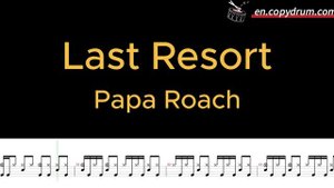 Papa Roach-Last Resort | Drum Score, Drum Sheet Music 🥁🎵