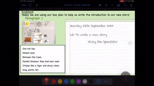 Week 4 English Lesson 2 - Writing a section of our new story