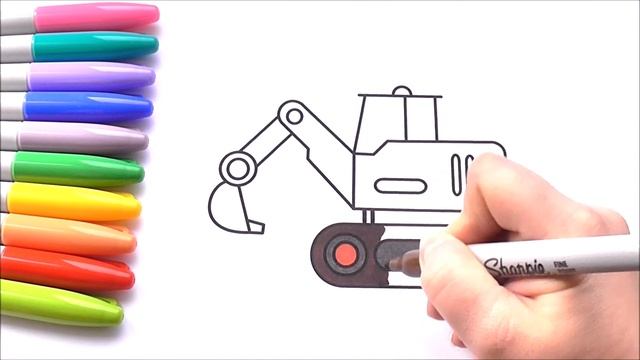 Раскраска Экскаватор Как Рисовать Экскаватор Рисуем Раскраски // Excavator Coloring How to Draw смотреть онлайн