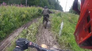 Оффроад прохват с Курбатовым на питбайках. Миними. Музыка в Шлеме. Offroad. Music in Your Helmet.