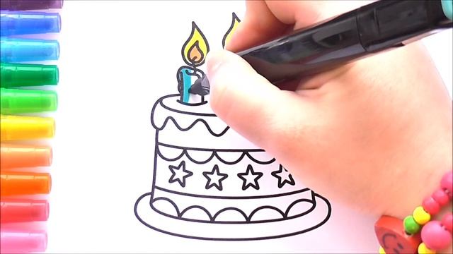 Радужный Торт Раскраска Рисуем Раскраски // Rainbow Cake Coloring Book Draw Coloring