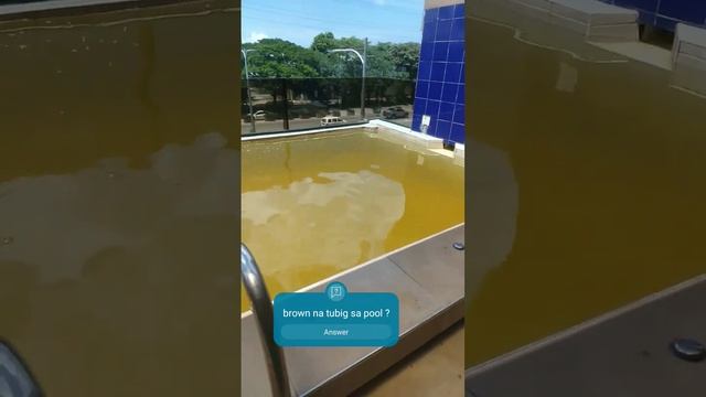 bakit nag brown Ang kulay ng tubig sa pool ? #pool #swimmingpool #swimmingpoolservice