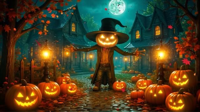 Best Spooky Halloween Music 👻 Halloween Background Music 🎃Autumn Village Halloween Night Ambience