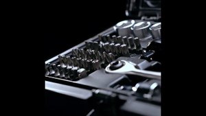 Пневмотрещотка 3/8" Licota PAR-03017NK. 34 Нм, 2 в 1, в наборе, 59 предметов