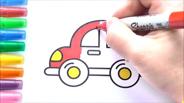 Детская Машинка Мультик Раскраска для Детей Рисуем Раскраски для Малышей смотреть онлайн