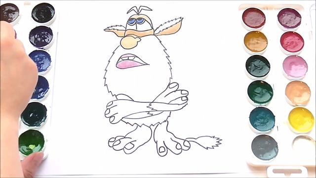Booba cartoon coloring book for children Буба мультик раскраска для детей
