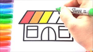 Дом Раскраска Рисуем Раскраски // House Coloring Draw Coloring