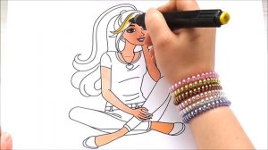 Раскраска БАРБИ Рисуем БАРБИ Раскраски для девочек Coloring BARBIE Draw BARBIE