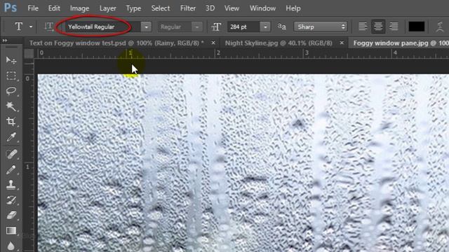 Photoshop Tutorial_ Rain Text!  How to Write on a Foggy, Rainy Window Pane
